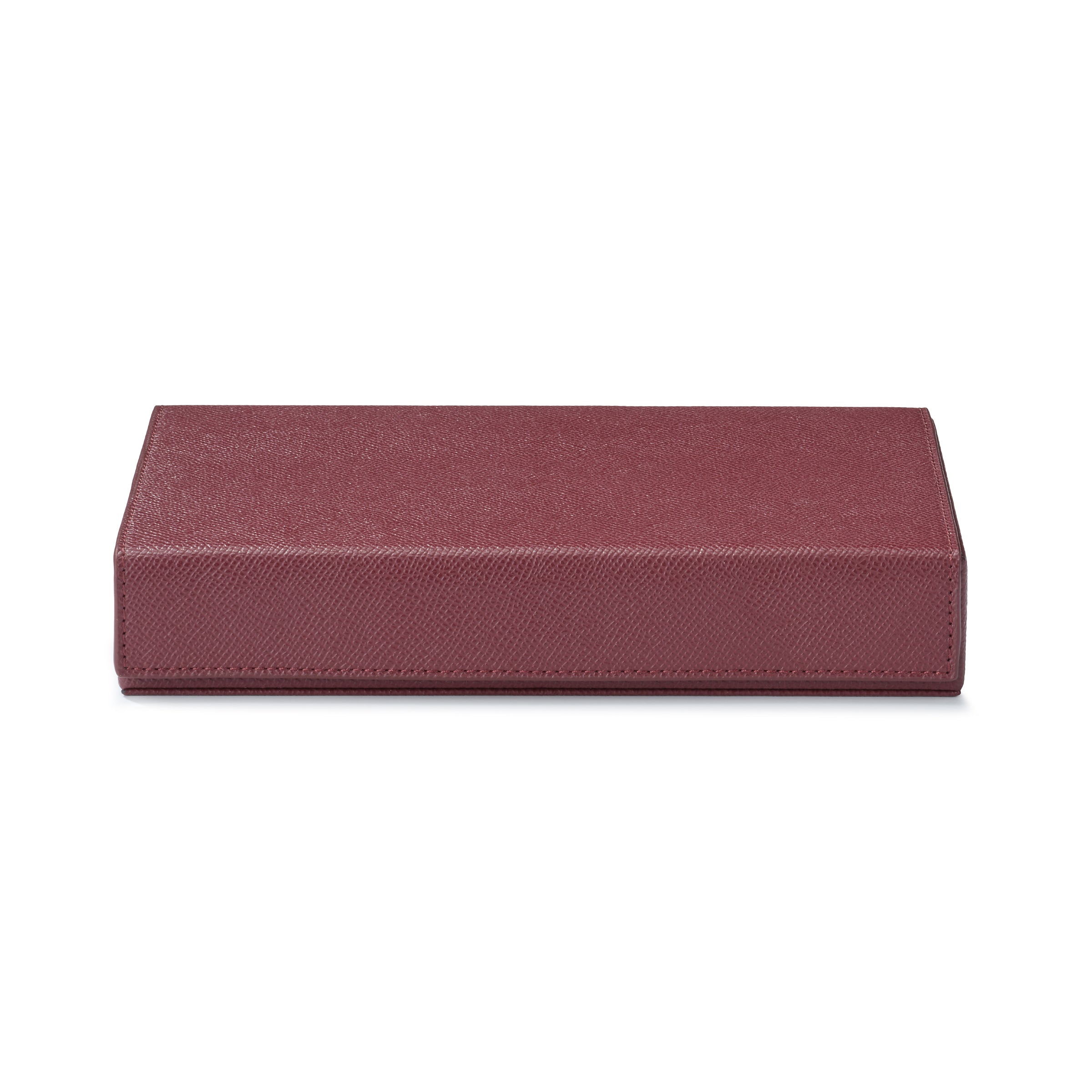 Mieux Parc domino leather set in plum color on a white background, front view