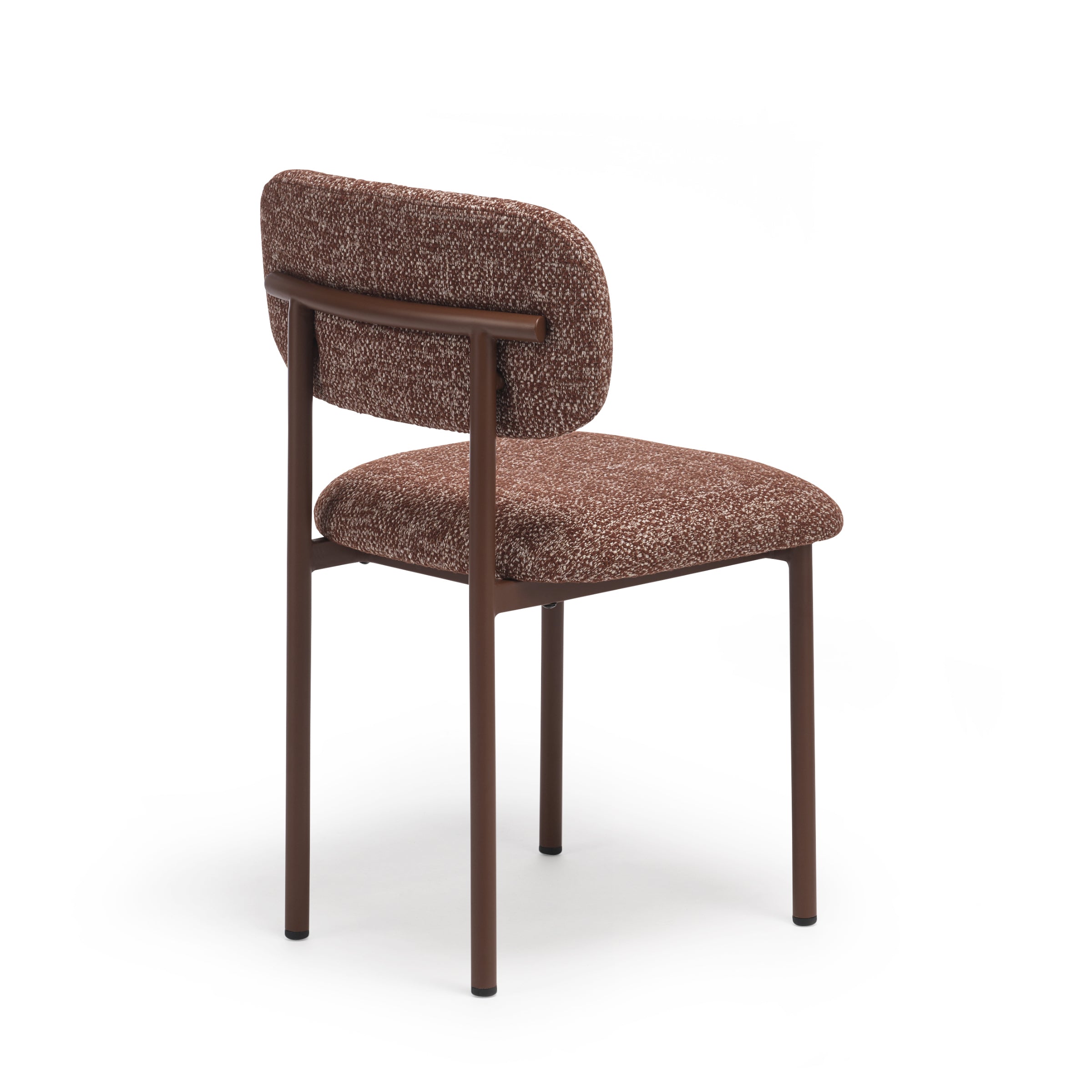 Ray dining chair in Cherry Cola fabric (burgundy), back view on white background