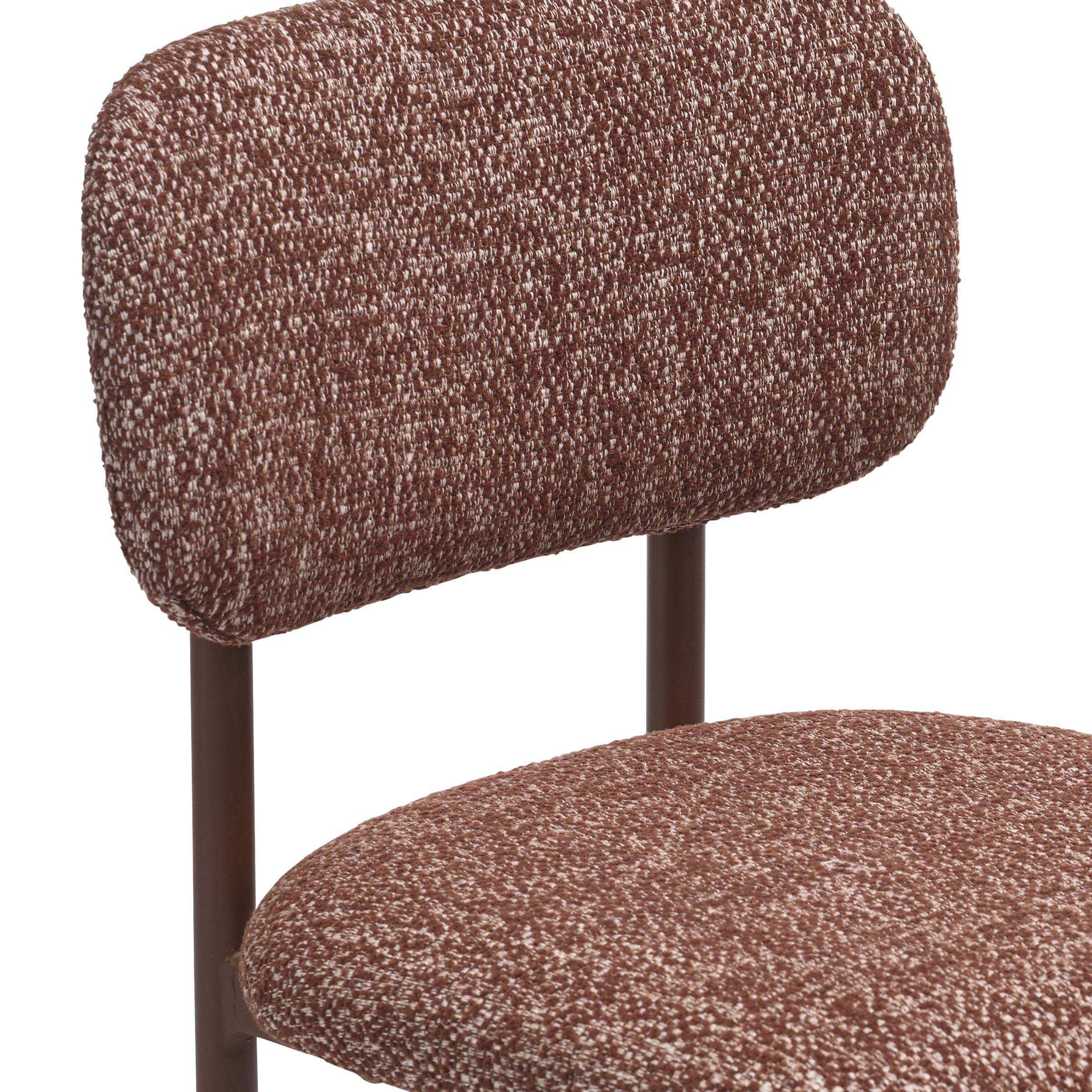 Ray dining chair in Cherry Cola fabric (burgundy), detail view on white background