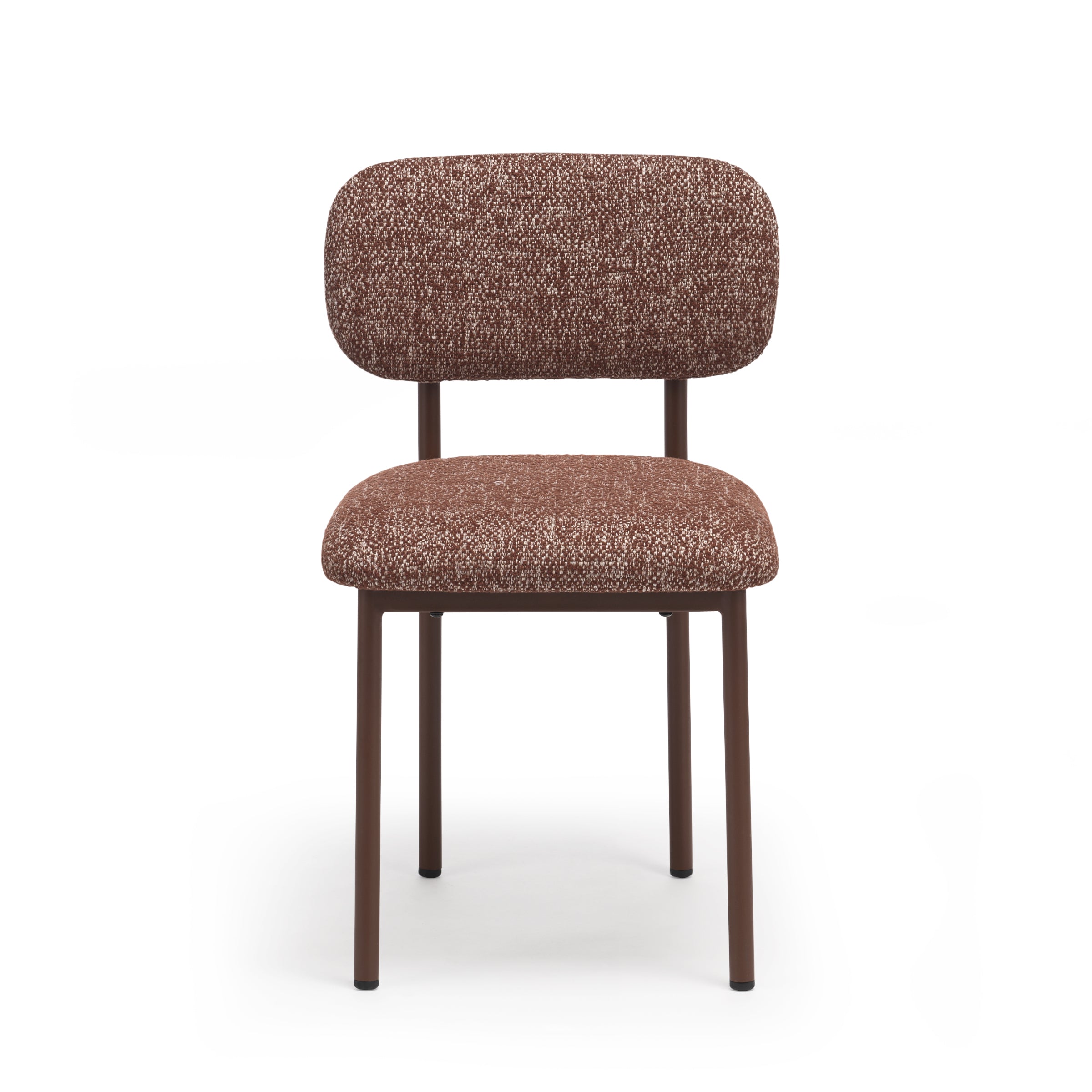 Ray dining chair in Cherry Cola fabric (burgundy), front view on white background
